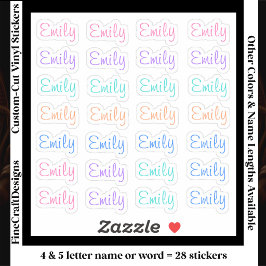 Adesivo 28 Personalizado Moderno 4/5 Letras Nome Palavra T