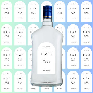 Adesivo 28 x Black White Modern Gin Wine Arch Vinil