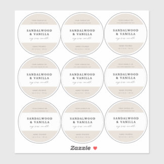 Adesivo 2.5 inch Round Candle Business Tin Sticker Labels