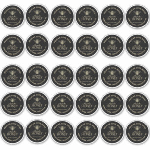 Adesivo 2 polegadas Regular Mason Jar Lid Vinyl Honey Blac