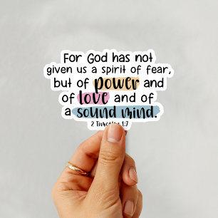 Adesivo 2 Timóteo 1:7 Poder, Amor, Mente Sã