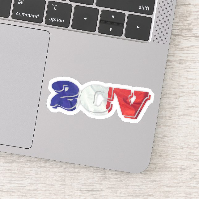 Adesivo 2CV Deux Chevaux Red White Blue Bandeira Francesa (Detalhe)