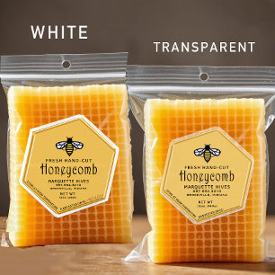 Adesivo 30 Abelhas amarelas impermeáveis em forma de hexág