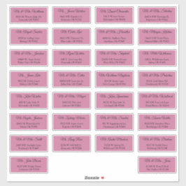 Adesivo 30 Envelope de Endereço de Convidado de Casamento