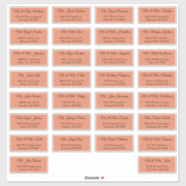 Adesivo 30 Envelope de Endereço de Convidado de Casamento
