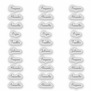 Adesivo 30 Nomes De Convidado Com Menos De 1 Polegada