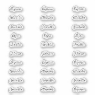 Adesivo 30 Nomes de Convidados Individuais Menos de 1 Pole