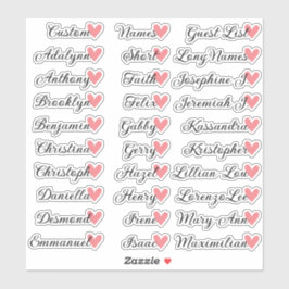 Adesivo 30 Nomes Personalizados Lista de Convidados Caligr