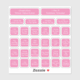 Adesivo 30 Pink & White Travel AFfirmation Square