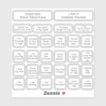 30 Quadrado De Afirmação De Viagem Branco E Preto