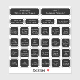 Adesivo 30 Quadrado de Modelo de Confirmação de Viagem Pre