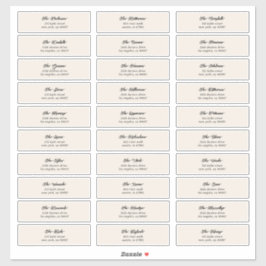 Adesivo 30 x Cream Black Guest Envelope Individual