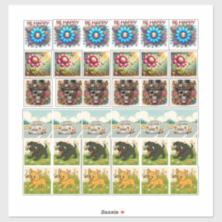 Adesivo 36 Assorted stickers steampunk and animals