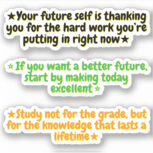 Adesivo 3 Citações Motivacionais para Estudantes   Inspira