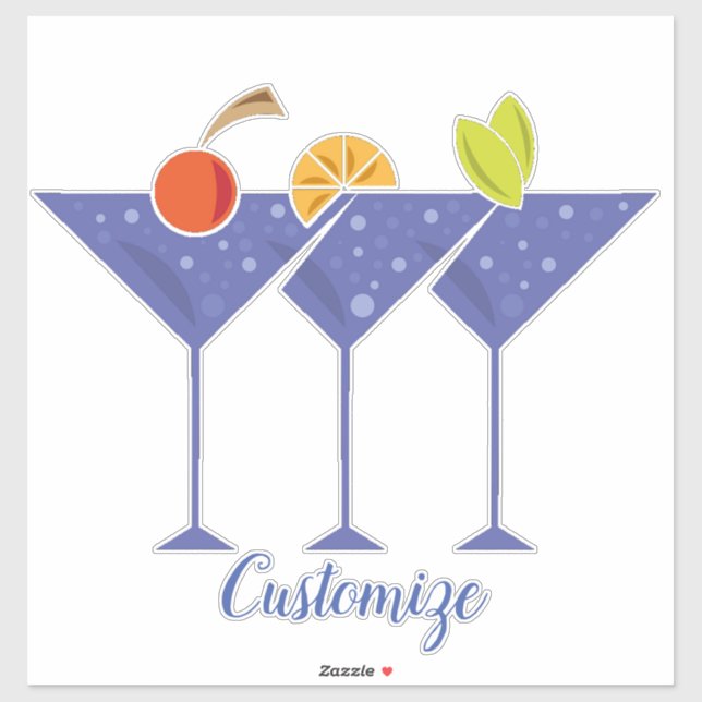 Adesivo 3 Cocktails Martini Thunder_Cove (Folha)