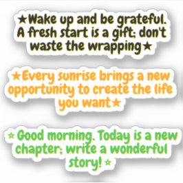 Adesivo 3 Good Morning Inspirational Quotes | Motivational