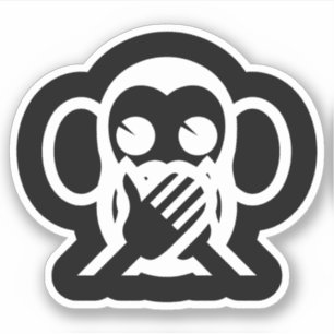 Adesivo 3 Macacos Sábios Iwazaru 言 わ ざ る Fale NO Mau Emoji