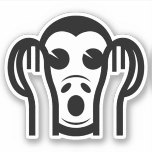 Adesivo 3 Macacos Sábios Kikazaru 聞 か ざ る Ouvem NO Mau Emo
