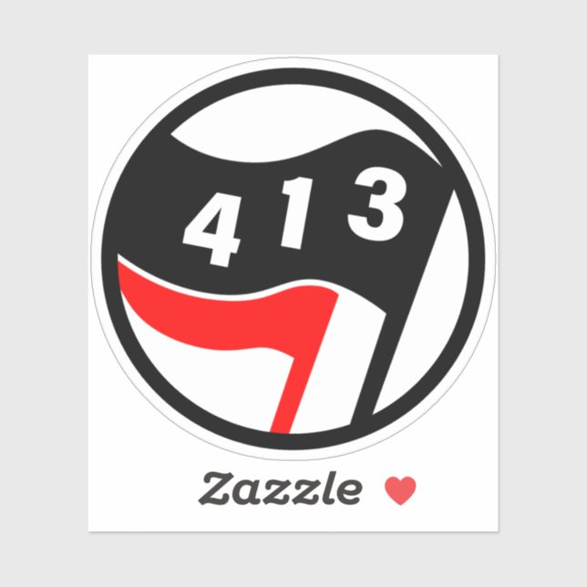 Adesivo 413 Western Mass Antifascist (Folha)