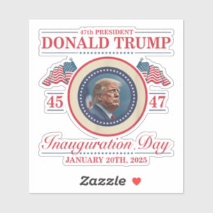 Adesivo 47º Presidente Donald Trump 45 47 Dia da Inauguraç