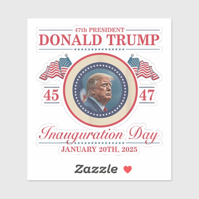 Adesivo 47º Presidente Donald Trump 45 47 Dia da Inauguraç (Folha)