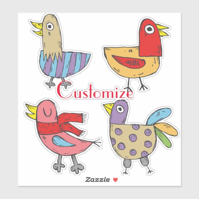 Adesivo 4 Aves Engraçadas Thunder_Cove (Folha)