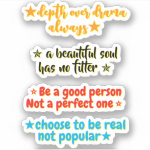 Adesivo 4 Citações de Personalidade Motivacionais Inspir