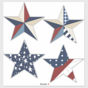 Adesivo 4 de julho Celebração Estrelas Patriotas