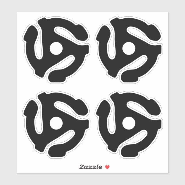 Adesivo 4 LEGAL espaçador preto-e-retrô 45 DJ (Folha)