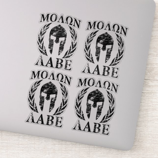 Adesivo 4 Molon Labe Spartan Warrior Laurels (Detalhe)