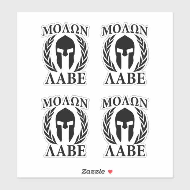 Adesivo 4 Molon Labe Spartan Warrior Laurels (Folha)