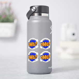 Adesivo 4 Pop de OMG Art Dourado e Blue Burst em 4 pol