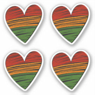 Adesivo 4 x Kwanzaa Juneteenth Vermelho Preto Verde Pintur