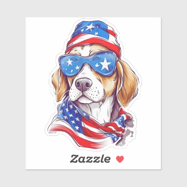 Adesivo 4th Of July Dog Sublimation-66361 (Folha)