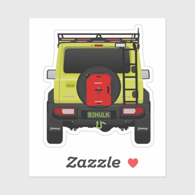 Adesivo 4x4 pequeno suv verde Personalizado traseiro (Folha)