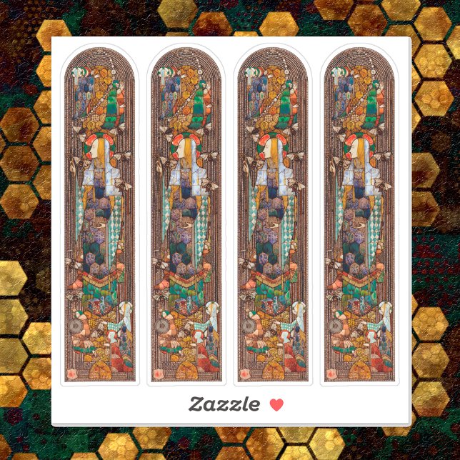 Adesivo 4xStained Glass Window Design of St. Gobnait  (Criador carregado)