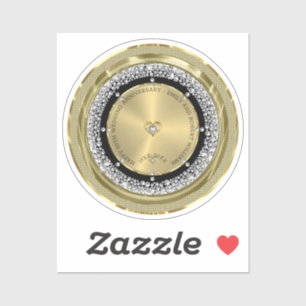 Adesivo 50.o casamento Aniversário - diamantes brancos e o