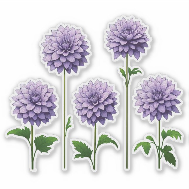 Adesivo 5 Dália Lavanda (brilhante) (Frente)