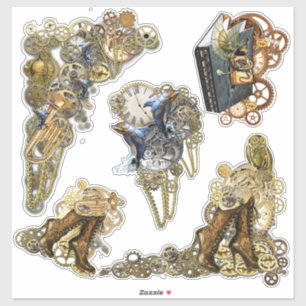 Adesivo 5 Escultura Steampunk