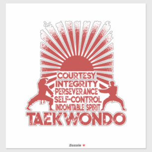 Adesivo 5 Tenets De Taekwondo