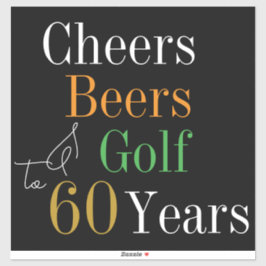 Adesivo 60th Birthday Golf Cheers Beers luggage