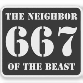 Adesivo 667 Vizinho Da Besta (branco a preto)