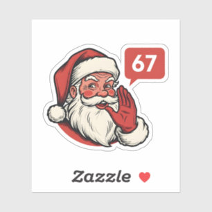 Adesivo 67 Natal Alegre Seis Sete Brainrot Papai Noel