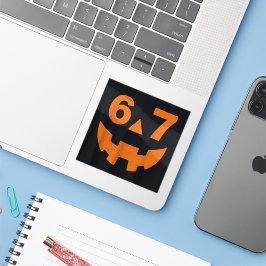 Adesivo 67 Six Seven Number Face Halloween Sticker