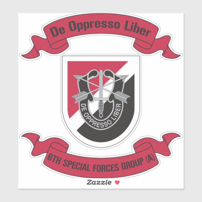Adesivo 6 Especial Forces Group (Airborne) 6 SFG (Folha)