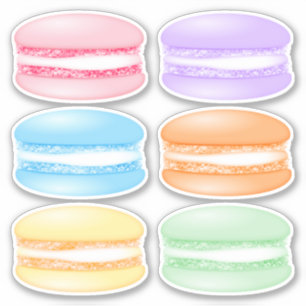 Adesivo 6 macarões de cores variadas