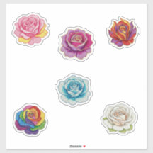 6 rosas coloridas