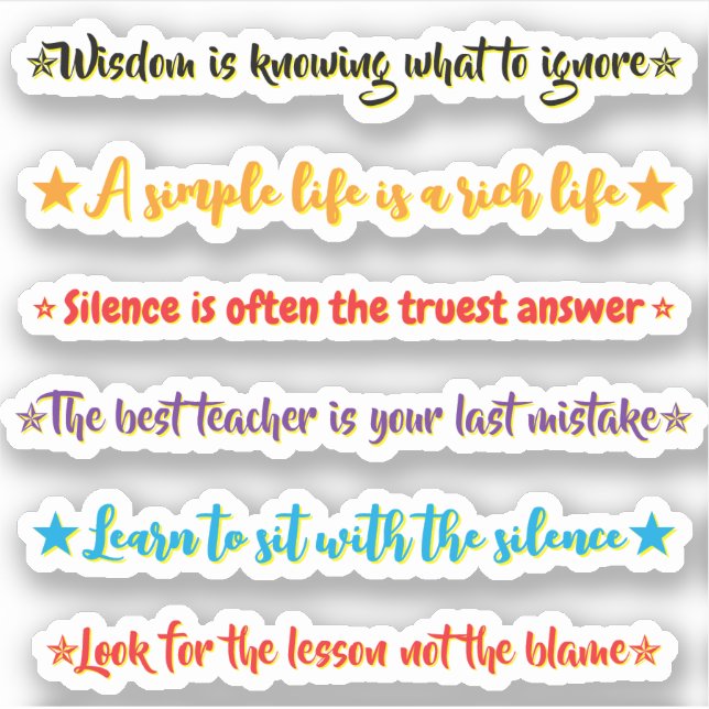 Adesivo 6 Wise Quotes | Motivational & Inspirational (Frente)