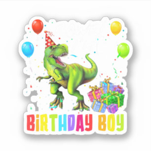 Adesivo 7 Birthday Boy Dinosaur T Rex
