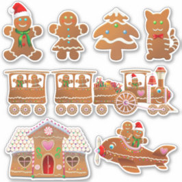 Adesivo 7 Cartões de biscoitos de pão de Natal